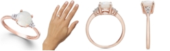 Macy's Opal (3/4 ct. t.w.) and Diamond Accent Ring in 14k Rose Gold 
